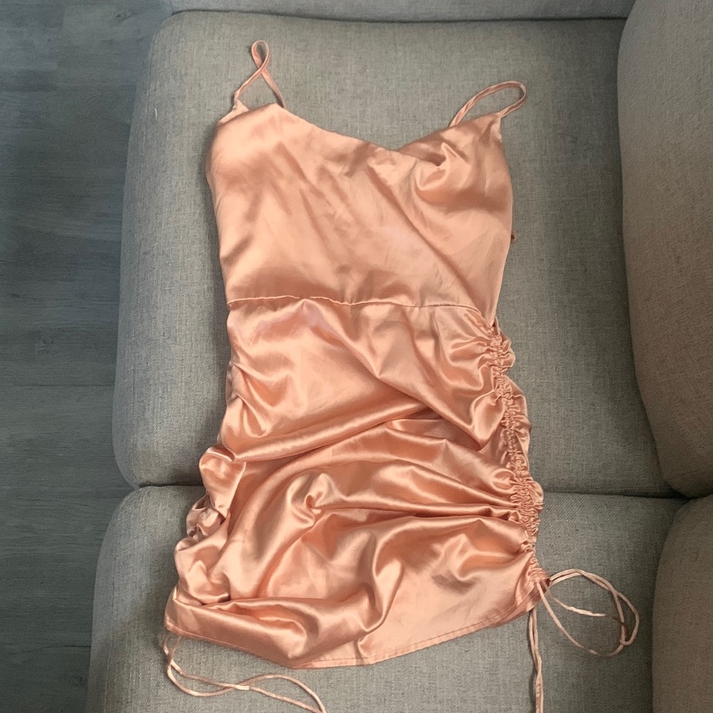 Satin ruched dress